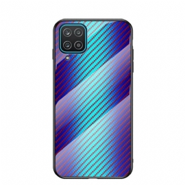 Deksel Til Samsung Galaxy M12 / A12 Karbonfiber Herdet Glass