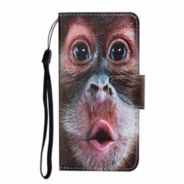 Folio Deksel Til Samsung Galaxy M12 / A12 Med Kjede Thong Monkey