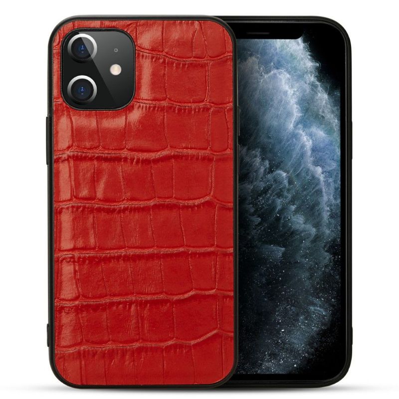 Deksel Til iPhone 12 / 12 Pro Croc Effect Leather