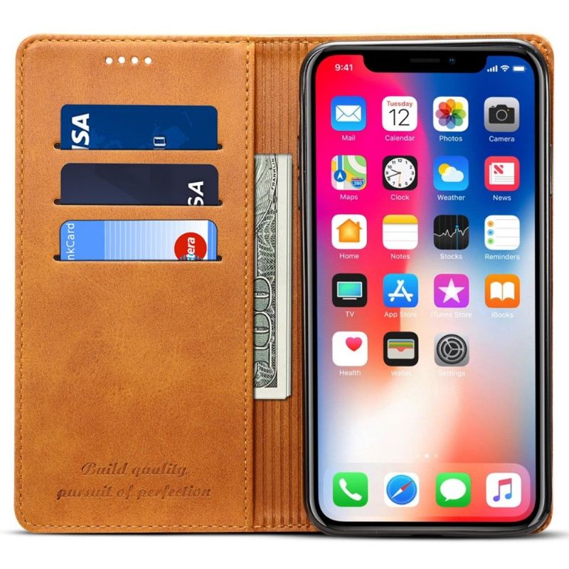 Folio Deksel Til iPhone XR Lærdeksel Flip Style Leather