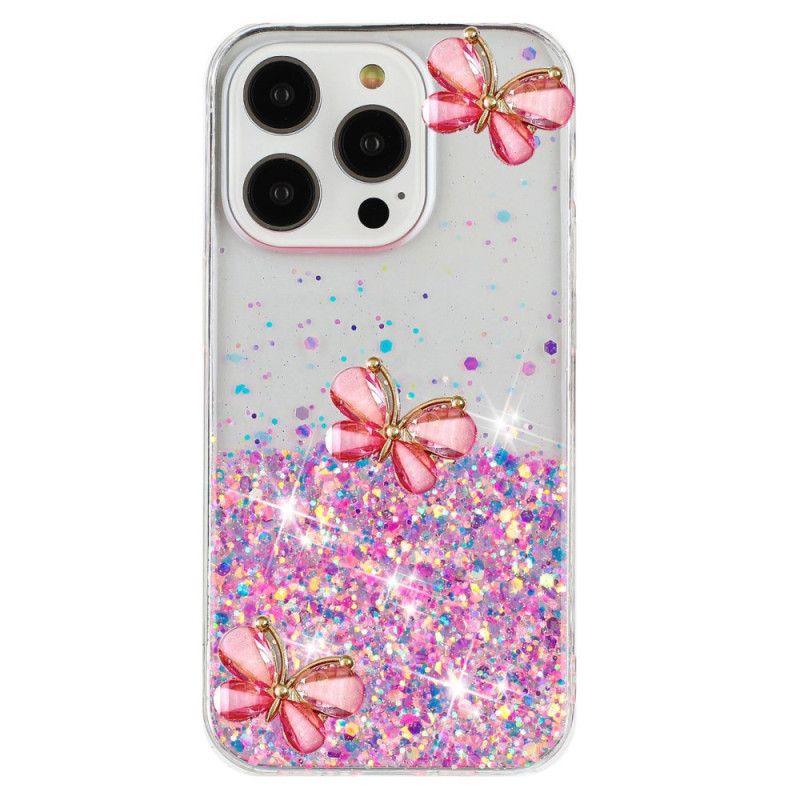 Deksel iPhone 16 Pro Max 3d Butterflies Lyseffekt Beskyttelse Deksel