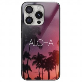 Deksel iPhone 16 Pro Max Aloha Herdet Glass