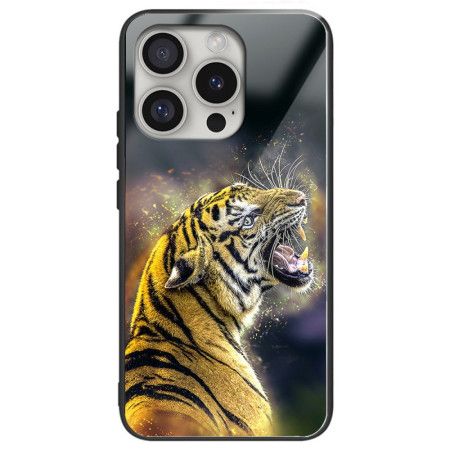 Deksel iPhone 16 Pro Max Mobildeksel Brølende Tiger Herdet Glass