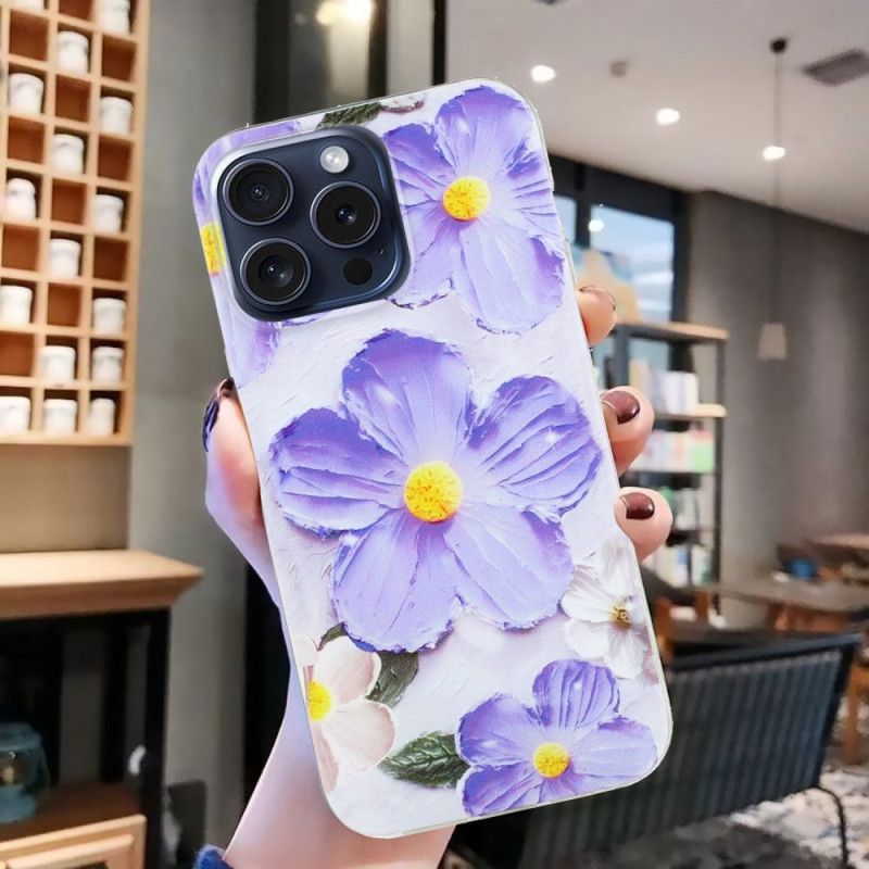 Deksel iPhone 16 Pro Max Mobildeksel Lilla Blomster