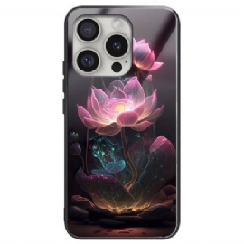 Deksel iPhone 16 Pro Max Rosa Lotus Herdet Glass