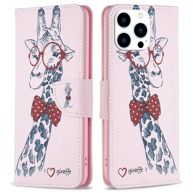 Folio Deksel iPhone 16 Pro Max Intello Giraffe