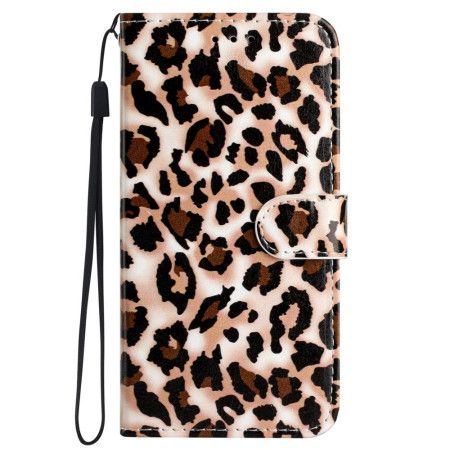 Folio Deksel iPhone 16 Pro Max Leopardmønster Med Stropp