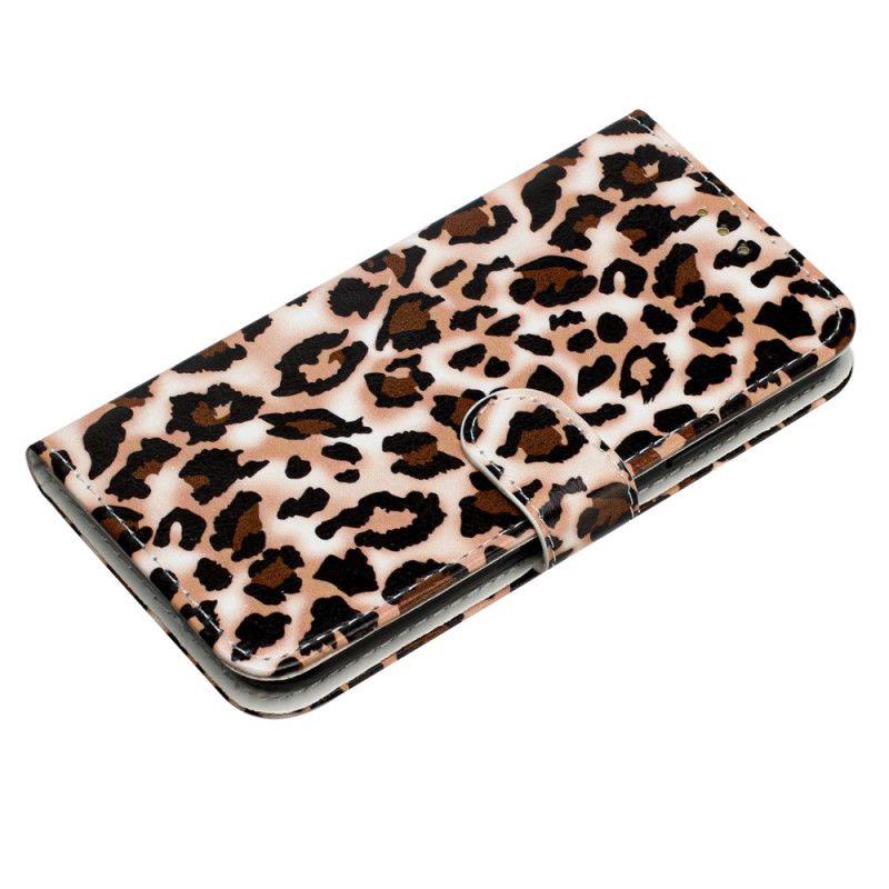 Folio Deksel iPhone 16 Pro Max Leopardmønster Med Stropp