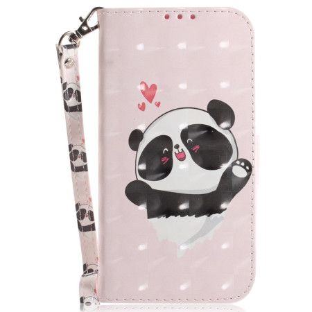 Folio Deksel iPhone 16 Pro Max Panda Love Med Stropp