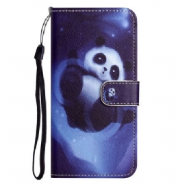 Folio Deksel iPhone 16 Pro Max Space Panda Strap