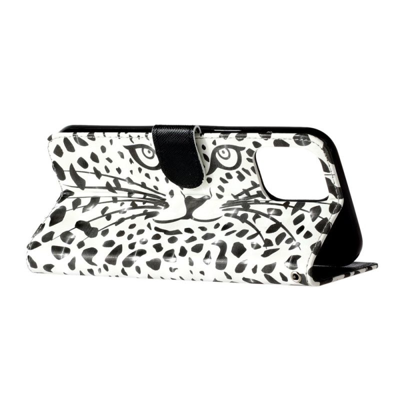 Folio Deksel Til iPhone 16 Pro Max Leopardhode Med Stropp