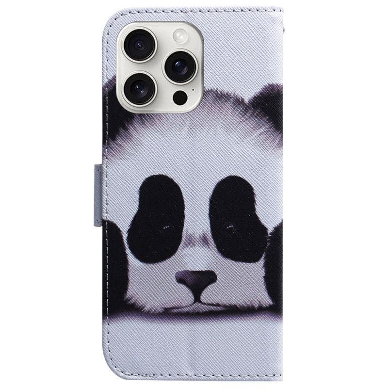 Lærdeksel Folio Deksel iPhone 16 Pro Max Mobildeksel Panda