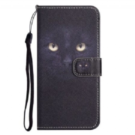 Lærdeksel Folio Deksel iPhone 16 Pro Max Mobildeksel Strappy Cat Eyes