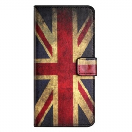 Lærdeksel Folio Deksel iPhone 16 Pro Max Mobildeksel Union Jack-flagg