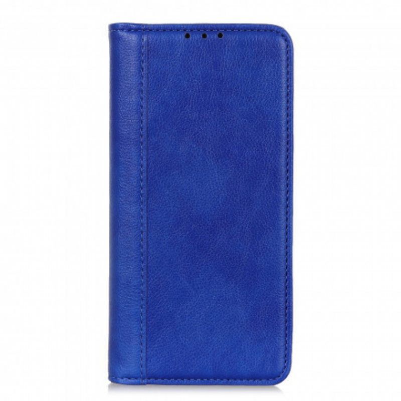 Beskyttelse Deksel Til Xiaomi Redmi Note 10 5G Folio Deksel Litchi Split Leather-versjon