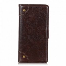 Folio Deksel Til Xiaomi Redmi Note 10 5G Stil Nappa Leather Vintage Nagler