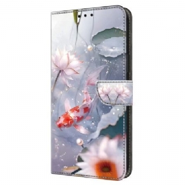 Folio Deksel Samsung Galaxy A16 5g Blomster Og Fisk Beskyttelse Deksel