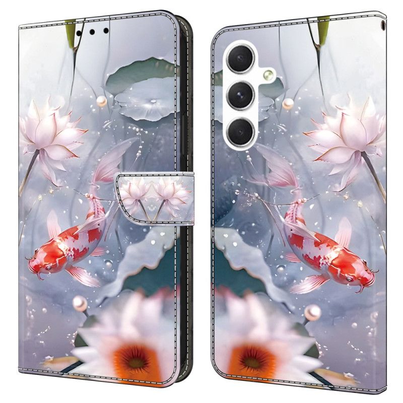 Folio Deksel Samsung Galaxy A16 5g Blomster Og Fisk Beskyttelse Deksel