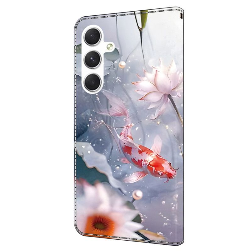 Folio Deksel Samsung Galaxy A16 5g Blomster Og Fisk Beskyttelse Deksel