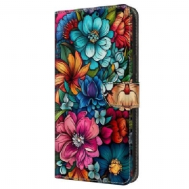 Folio Deksel Samsung Galaxy A16 5g Blomstermønster Beskyttelse Deksel