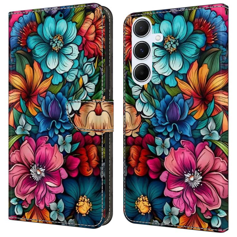 Folio Deksel Samsung Galaxy A16 5g Blomstermønster Beskyttelse Deksel