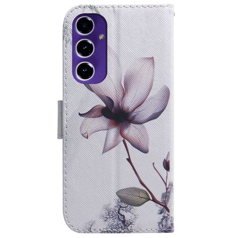 Folio Deksel Samsung Galaxy A16 5g Rosa Blomst Beskyttelse Deksel