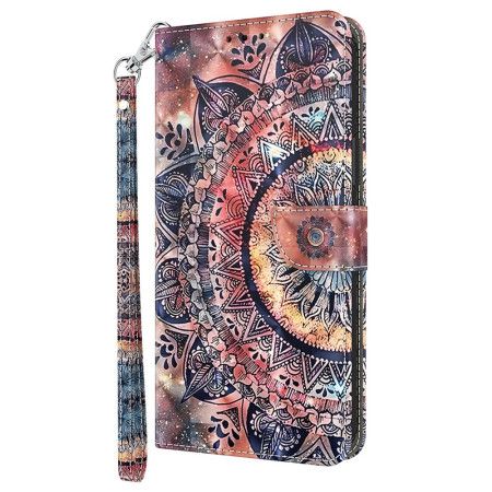 Lærdeksel Folio Deksel Samsung Galaxy A16 5g Fargerik Mandala Med Stropp