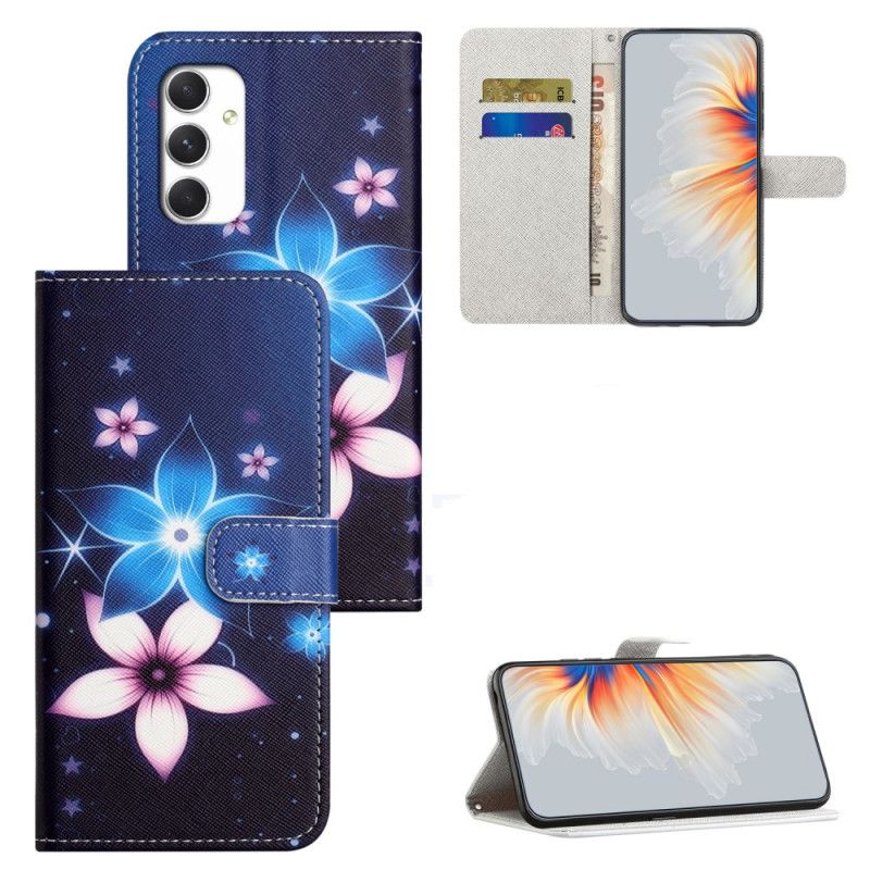 Lærdeksel Folio Deksel Samsung Galaxy A16 5g Måneblomster