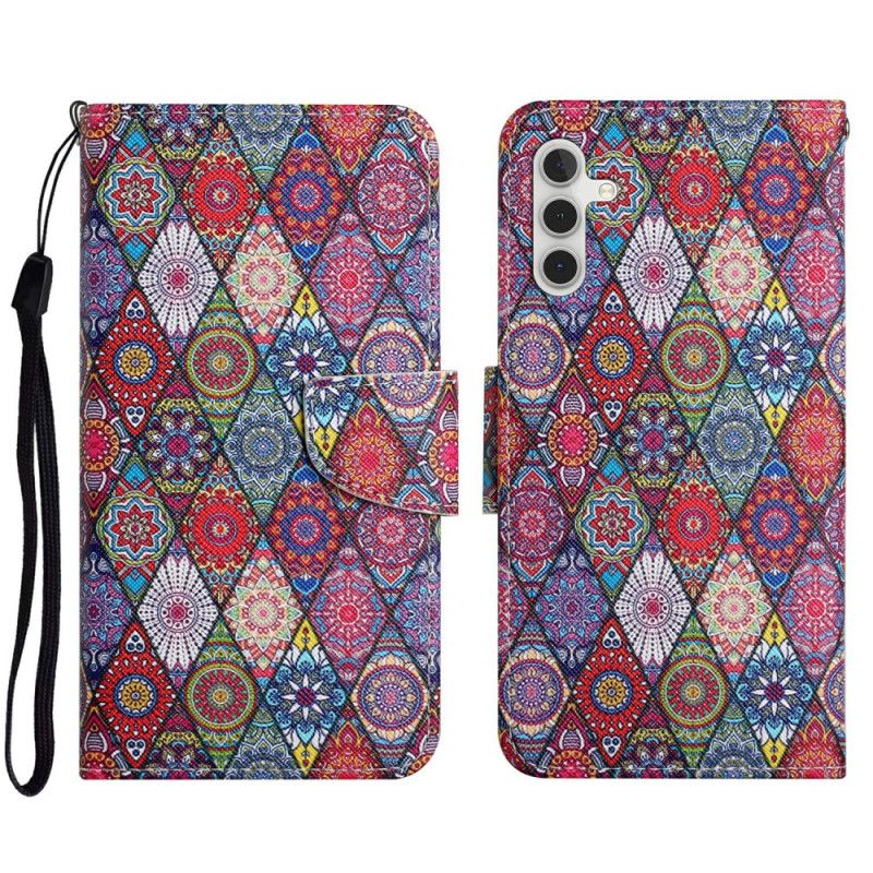 Lærdeksel Folio Deksel Samsung Galaxy A16 5g Mobildeksel Kaleidoskopmønster