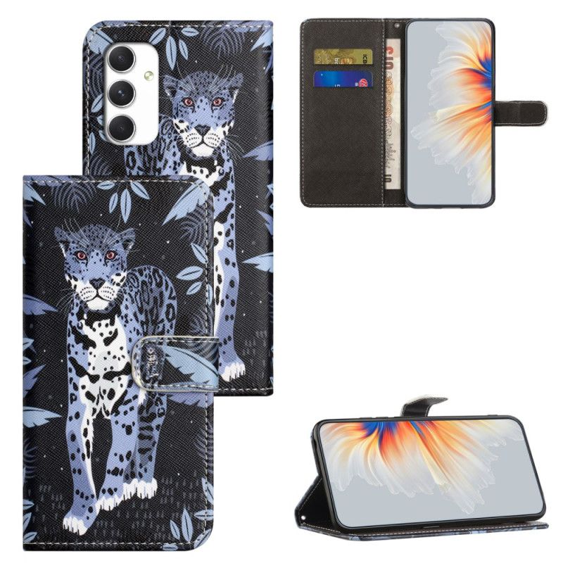 Lærdeksel Folio Deksel Samsung Galaxy A16 5g Mobildeksel Leopardmønster