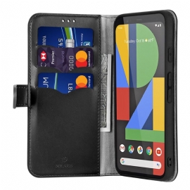 Folio Deksel Til Google Pixel 4 Kado Leather Series - Sort