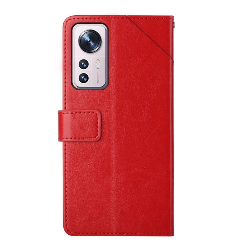 Folio Deksel Til Xiaomi 12 Y Lines Leather Effect