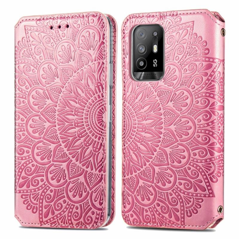 Folio Deksel Til Oppo A94 5G Elegant Mandala Imitert Skinn