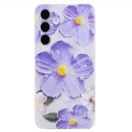 Deksel Samsung Galaxy S24 Fe Lilla Blomster Beskyttelse Deksel