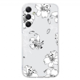 Deksel Til Samsung Galaxy S24 Fe Hvite Blomster