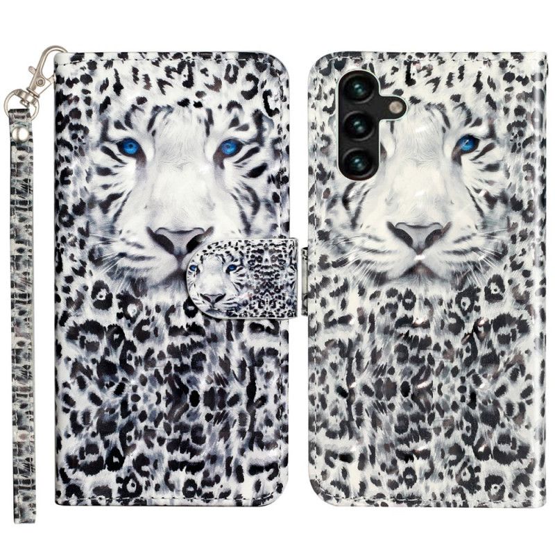 Folio Deksel Samsung Galaxy S24 Fe Leopard Med Stropp