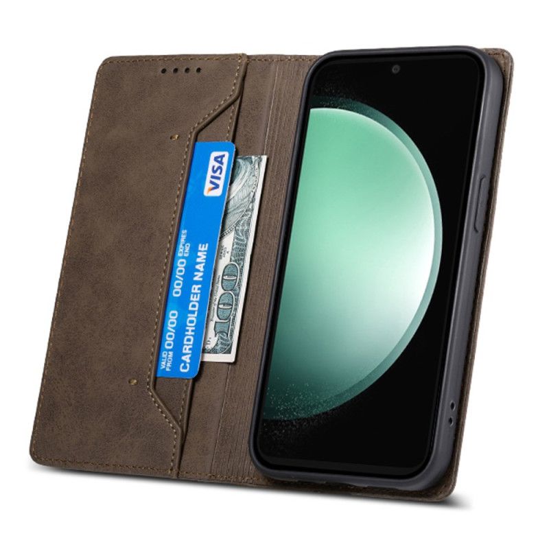 Folio Deksel Samsung Galaxy S24 Fe Retro Effect Case Rfid Blocking Technology Beskyttelse Deksel