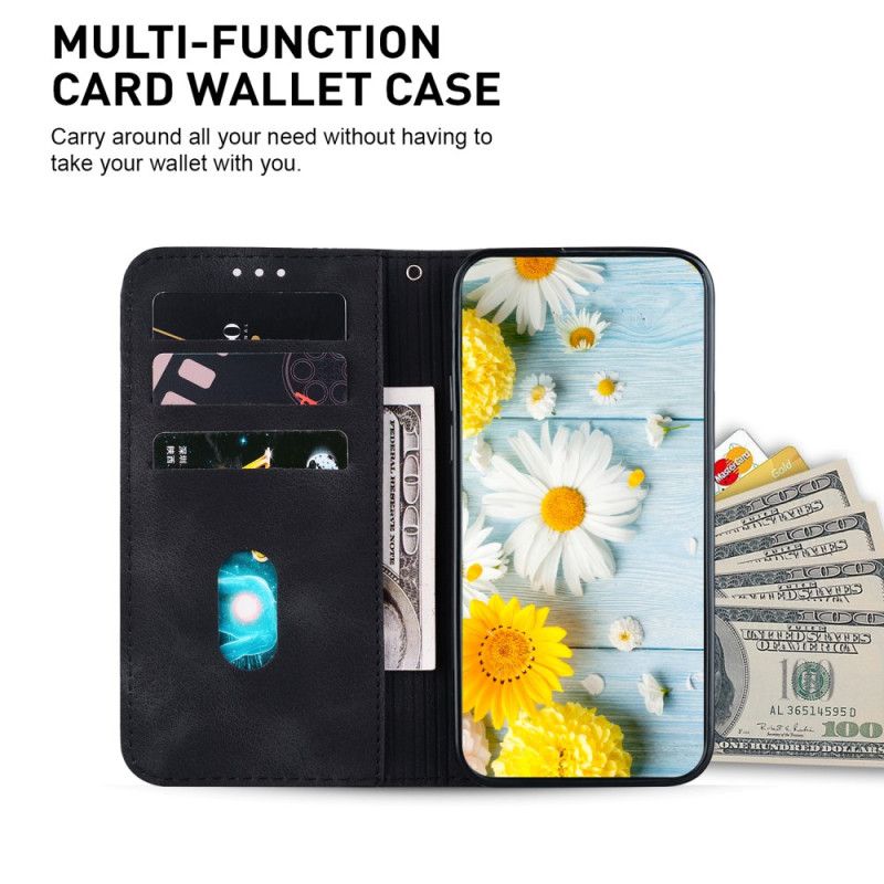 Lærdeksel Folio Deksel Samsung Galaxy S24 Fe Mobildeksel Floral Semsket Skinneffekt