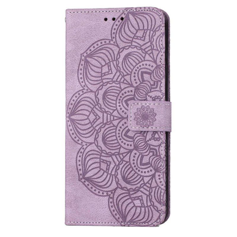 Folio Deksel Til Samsung Galaxy S23 Plus 5G Med Kjede Strappy Mandala