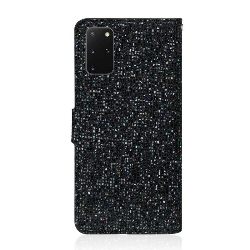 Folio Deksel Til Samsung Galaxy S20 Plus Glitterkortholder