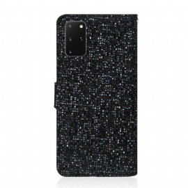 Folio Deksel Til Samsung Galaxy S20 Plus Glitterkortholder