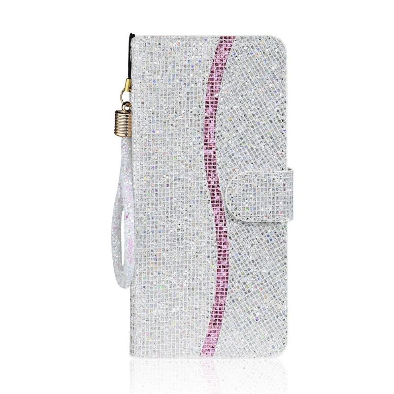 Folio Deksel Til Samsung Galaxy S20 Plus Glitterkortholder