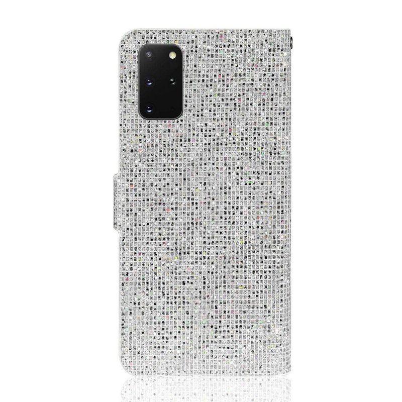 Folio Deksel Til Samsung Galaxy S20 Plus Glitterkortholder