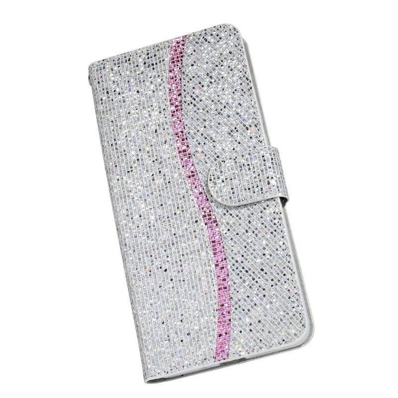 Folio Deksel Til Samsung Galaxy S20 Plus Glitterkortholder