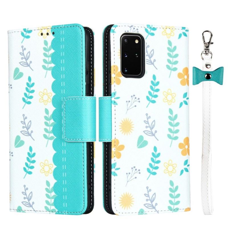 Folio Deksel Til Samsung Galaxy S20 Plus Virginia Blomster Med Stropp