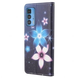 Folio Deksel Til Motorola Edge 20 Pro Blomster