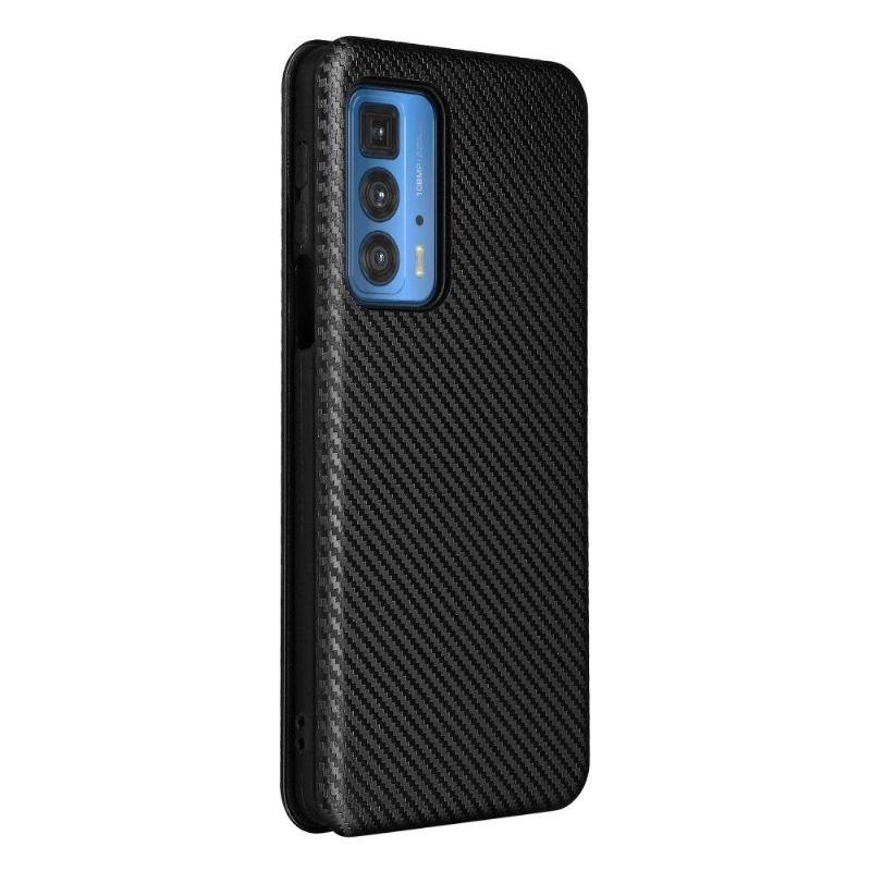 Folio Deksel Til Motorola Edge 20 Pro Carbon Fiber Leathette