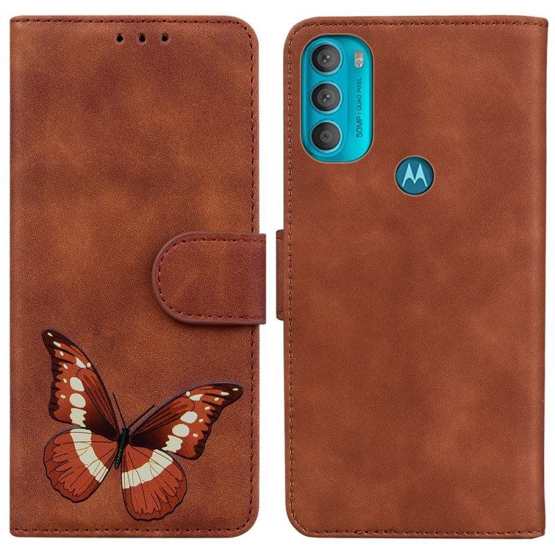 Folio Deksel Til Moto G71 5G Skin-touch Butterfly