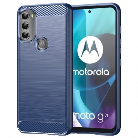 Mobildeksel Til Moto G71 5G Børstet Karbonfiber