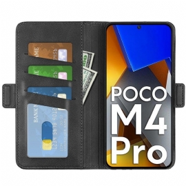 Etui Til Poco M4 Pro 4G Anti-fall Lommebok Deksel I Matt Kunstskinn